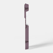 Monogrammed Black Purple Floral Lace  iPhoneケース (左側面)