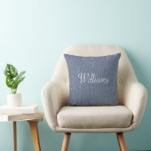 Monogrammed blue arch Throw Pillow クッション (椅子)