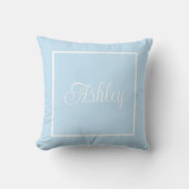 Monogrammed blue Throw Pillow クッション (正面)