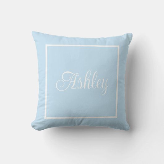 Monogrammed blue Throw Pillow クッション (正面)