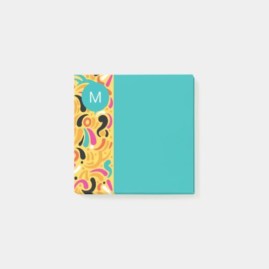 Monogrammed Boldy Colored Abstract ポストイット (正面)