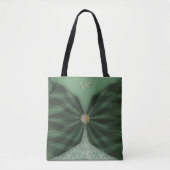Monogrammed Botanical GreenJewel Textile Illusion  トートバッグ (正面)