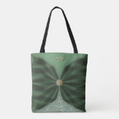 Monogrammed Botanical GreenJewel Textile Illusion  トートバッグ (裏面)