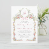 Monogrammed Bows and Wildflowers Wedding 招待状 (スタンド正面)