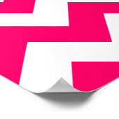 Monogrammed Bright Pink Zigzag ポスター (角)