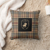 Monogrammed Classic Tartan Plaid Polo Mocha Brown クッション (ブランケット)
