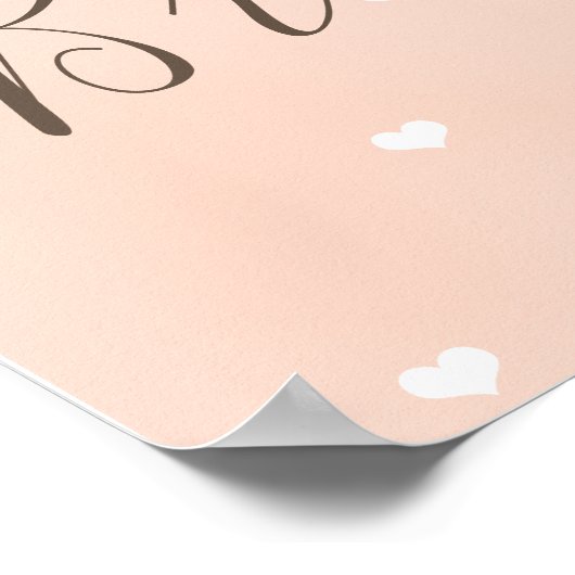 Monogrammed Coffee Cup Bridal Shower Welcome Sign ポスター (角)