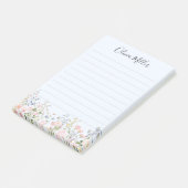 Monogrammed Colorful Flower Garden Floral Lined ポストイット (アングル)