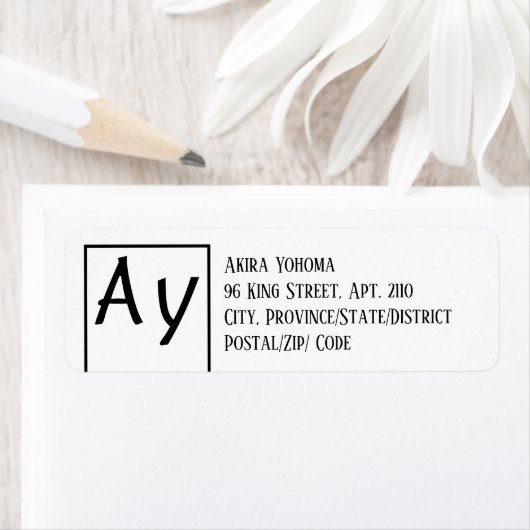 Monogrammed Contact Info ラベル (インサイチュ)