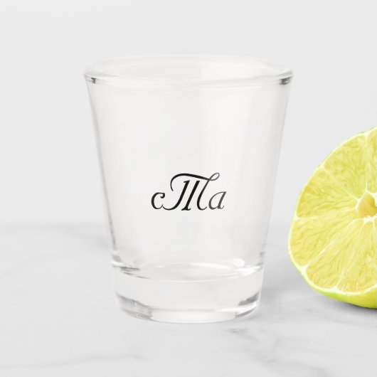Monogrammed couple's wedding initials ショットグラス (正面)