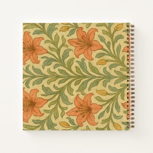 Monogrammed cute rustic kraft paper William Morris ノートブック (裏面)
