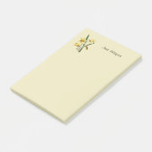 Monogrammed daffodil Post-it Notes ポストイット (アングル)