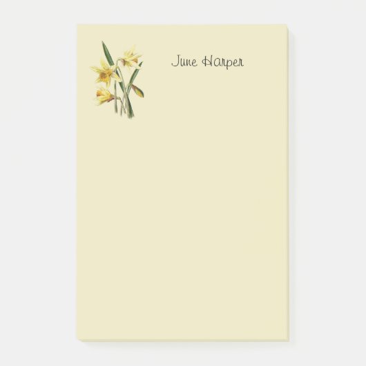Monogrammed daffodil Post-it Notes ポストイット (正面)