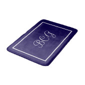 Monogrammed dark blue Bath mat バスマット (アングル)