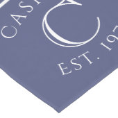 Monogrammed Double Striped | Navy Blue  ミディアムテーブルランナー (コーナー)