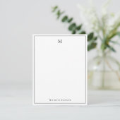 Monogrammed Elegant Black and white Professional サンキューカード (スタンド正面)