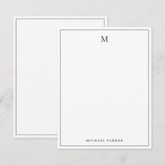 Monogrammed Elegant Black and white Professional  サンキューカード