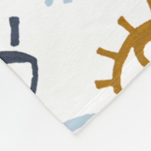 Monogrammed Evil Eye Pattern | Add Name Fleece Bla フリースブランケット (角)