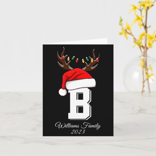 Monogrammed Family Christmas Matching Outfits  カード (黄色い花)