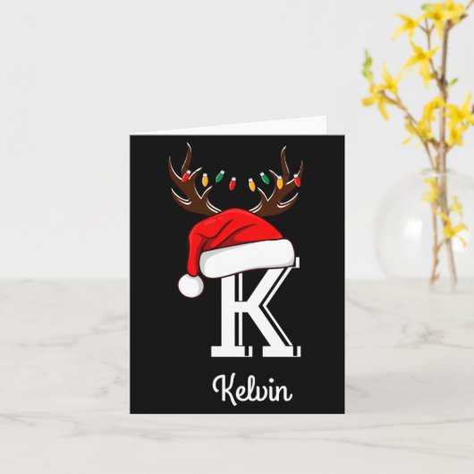 Monogrammed Family Christmas Matching Outfits _2  カード (黄色い花)