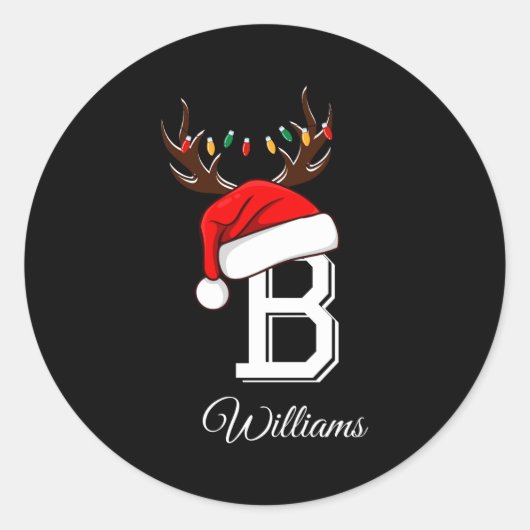 Monogrammed Family Christmas Matching Outfits _3  ラウンドシール (正面)