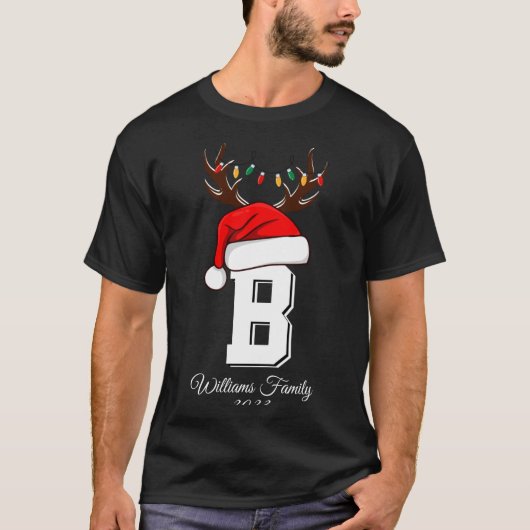 Monogrammed Family Christmas Matching Outfits  Tシャツ (正面)