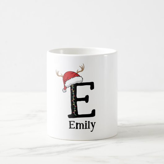 Monogrammed Family Christmas Personalize With Name コーヒーマグカップ (中央)