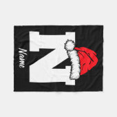 Monogrammed Family Christmas With Name  フリースブランケット (正面(横))