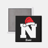 Monogrammed Family Christmas With Name  マグネット (正面/裏面)