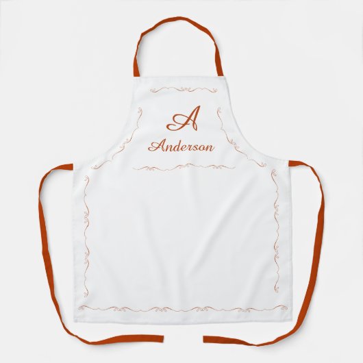 Monogrammed Family Name エプロン (正面)