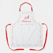 Monogrammed Family Name エプロン (正面)