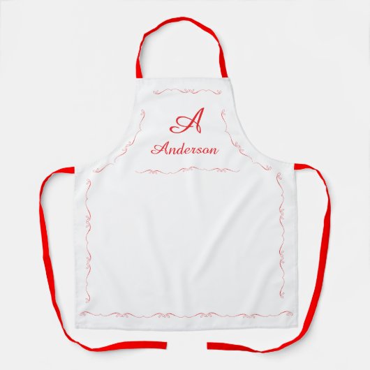 Monogrammed Family Name エプロン (正面)