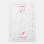 Monogrammed Family Name キッチンタオル (縦)