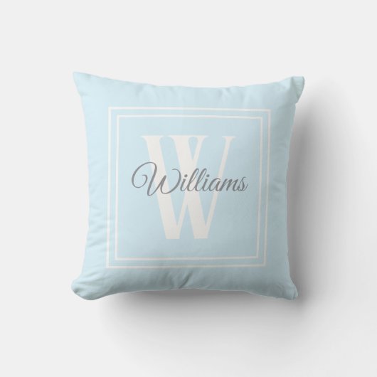 Monogrammed Family name Throw Pillow クッション (正面)