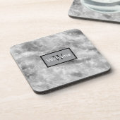 Monogrammed Faux Marble  コースター (左側)