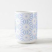 Monogrammed Feminine Elegant Blue Geometric  コーヒーマグカップ (中央)
