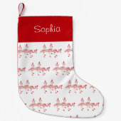 Monogrammed Flamingos Christmas Stocking スモールクリスマスストッキング (正面)