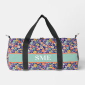 Monogrammed Floral Pattern Gym Bag ダッフルバッグ (正面)