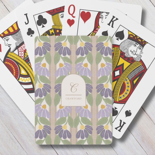 Monogrammed Floral Playing Cards  トランプ