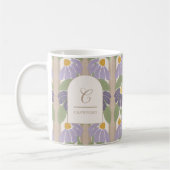 Monogrammed Floral Stripe Mug – Personalized Gift  コーヒーマグカップ (左)