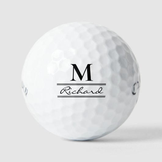 Monogrammed Golf Balls - Custom Logo/Name Designs ゴルフボール (正面)