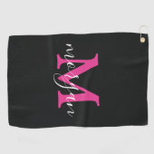 Monogrammed Golf Gifts Golfer Elegant Player Pink ゴルフタオル (横)