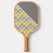 Monogrammed Gray And Yellow Pickleball Paddle ピックルボールラケット (裏面)