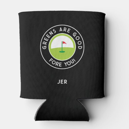 Monogrammed – GREENS ARE GOOD FORE YOU! Funny Golf 缶クーラー (裏面)