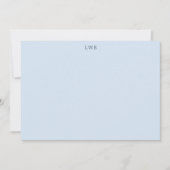 Monogrammed Initials Light Blue Modern Stationery ノートカード (正面)