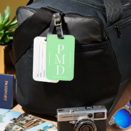 Monogrammed Light Green Luggage Tag ラゲッジタグ