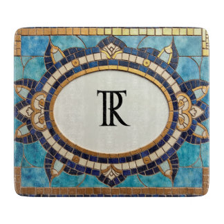 Monogrammed Mosaic Glass Cutting Board カッティングボード