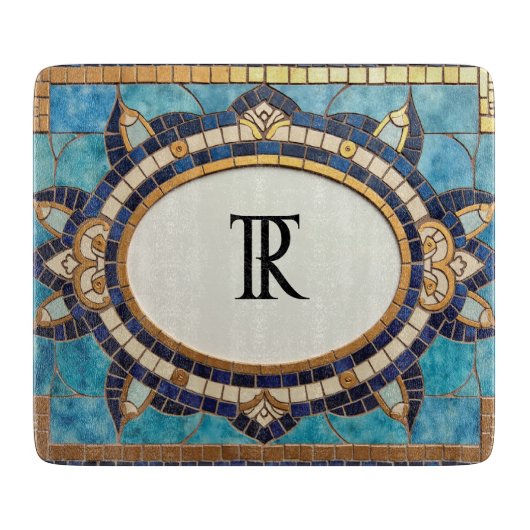 Monogrammed Mosaic Glass Cutting Board カッティングボード (正面)