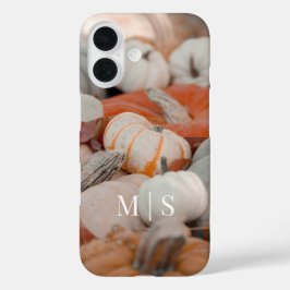 Monogrammed Multi Colored Pumpkin Patch iPhone 16ケース
