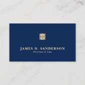 Monogrammed name elegant luxury navy gold lawyer 名刺 (正面)